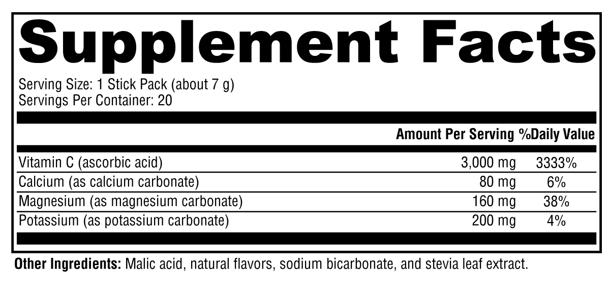 Buffered C Powder Fruit Punch 20 Servings