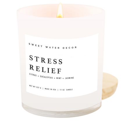Stress Relief 11 oz Soy Candle - Home Decor & Gifts